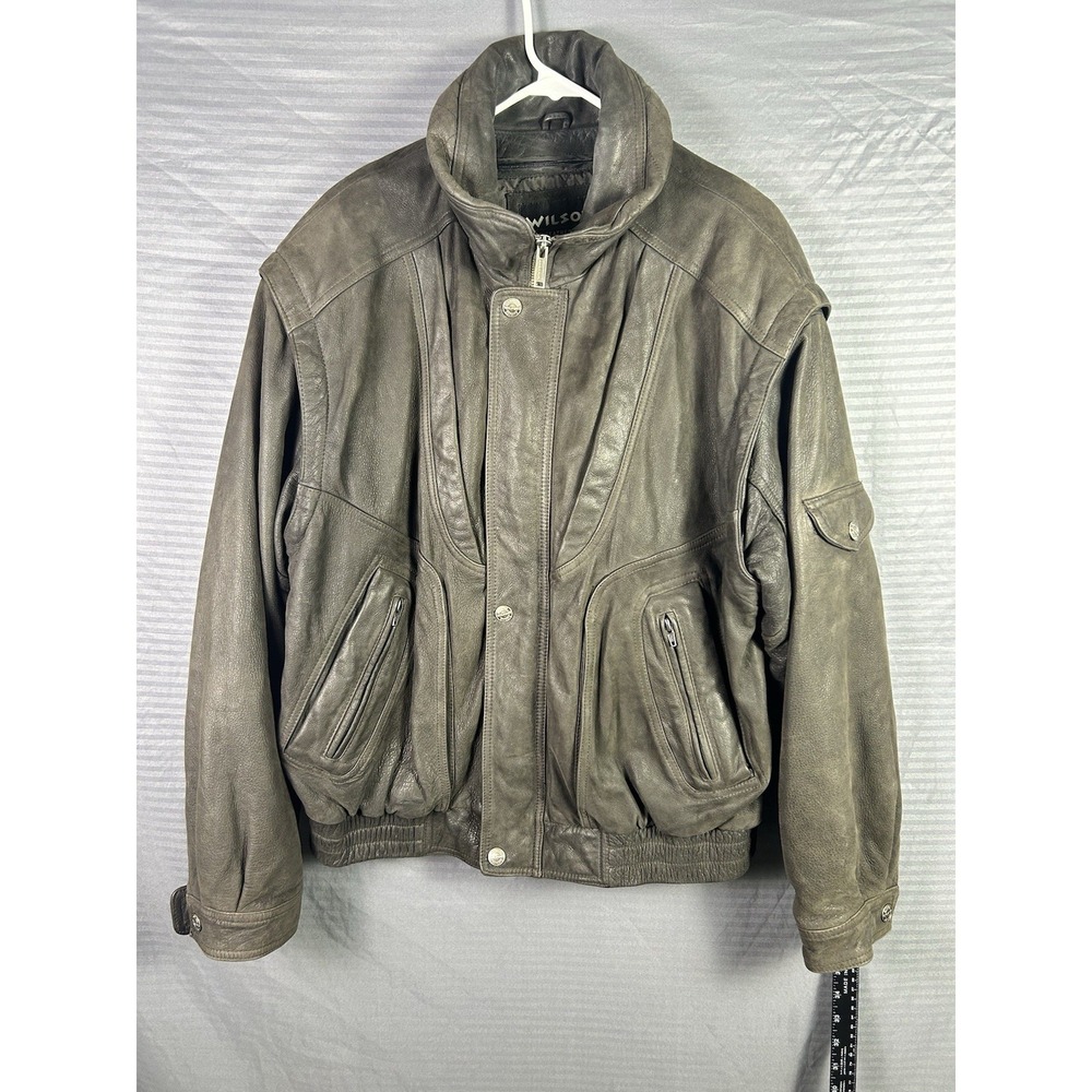 Wilsons Leather Jacket Men's XL Black Bomber Thinsulate Lined ‎ Classic 80s